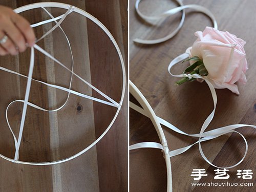 玫瑰花DIY制作漂亮的花环装饰品- www.aizhezhi.com