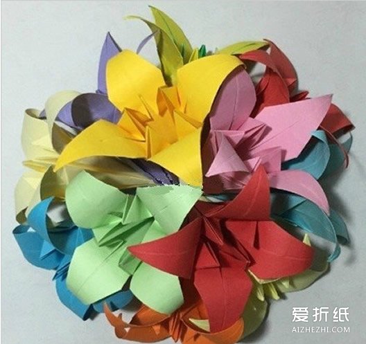 如何折百合花的图解手工百合花折纸方法 爱折纸网