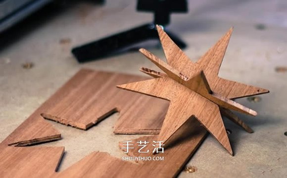 浪漫星光装饰手工制作 木板制作星星挂饰教程- www.aizhezhi.com