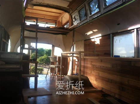 旧面包车改造房车图片 手工改造房车的设计- www.aizhezhi.com