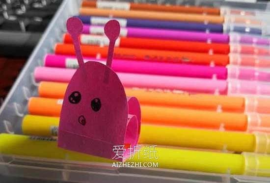 怎么折纸最简单的蜗牛 幼儿园手工蜗牛的折法- www.aizhezhi.com