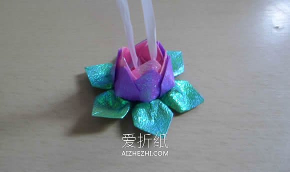 怎么简单折纸莲花的折法步骤图解- www.aizhezhi.com