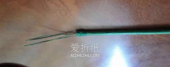 怎么手工做纸藤荷花盆景的方法图解- www.aizhezhi.com