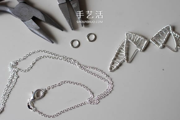 金属丝DIY制作龙之翼项链坠的方法图解教程- www.aizhezhi.com