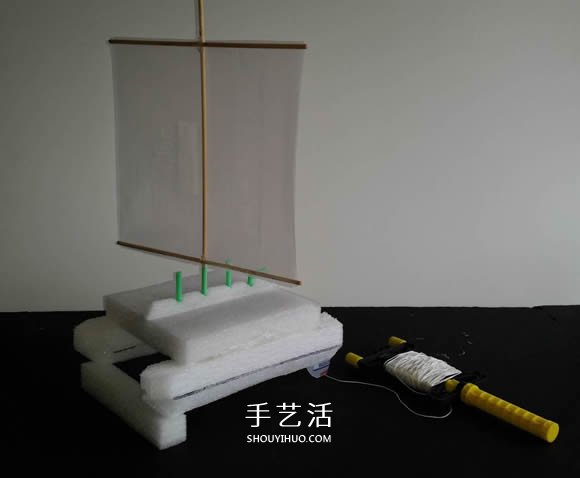 用泡沫板做双体帆船的制作方法图解教程- www.aizhezhi.com