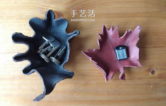 皮革手工制作树叶碗的做法图解- www.aizhezhi.com